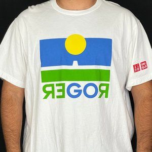 White UNIQLO Roger t-shirt